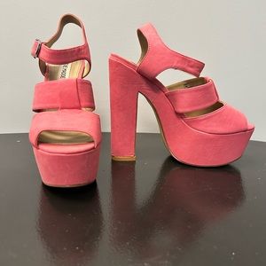 Steve Madden pink chunky heel